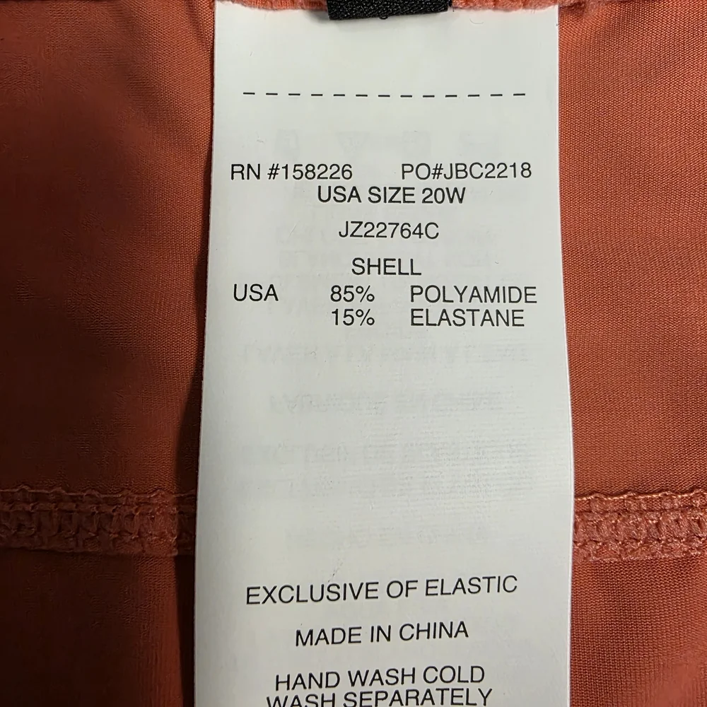 Jantzen Women's Coral Cutie Stretch Elastic Waist Slit Hem‎ Swim Skirt Size 20W